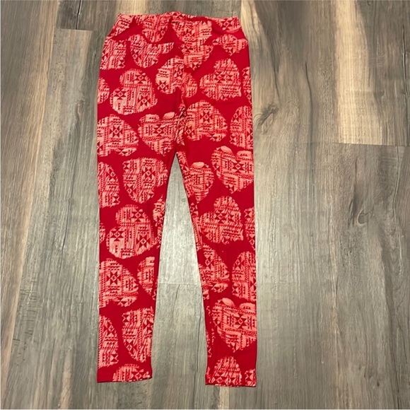 LuLaRoe Red Patterned women’s Leggings - Picture 1 of 3